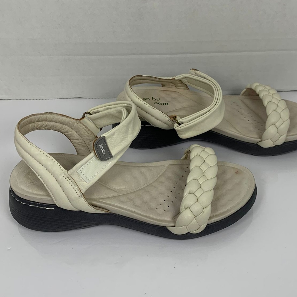 Jambu Vicky Women's Beige Open Toe Strappy Buckle Sandals Size 7 - Picture 9 of 10